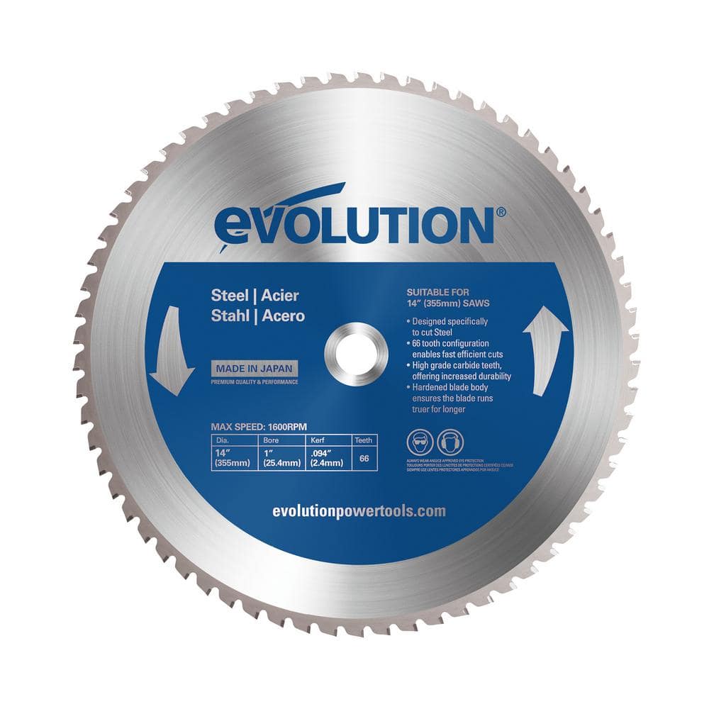66 Tooth Steel Cutting Circular Saw Blade Blue for sale online Evolution 14BLADEST 14 in