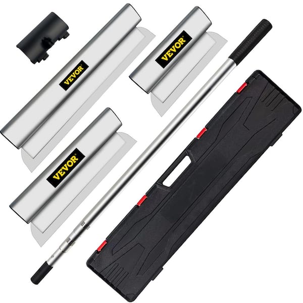 VEVOR Drywall Skimming Blade Set 10 In. 24 In. 32 In. Blades and 35 In. to 78 In. Extension Handle Stainless Steel Knife