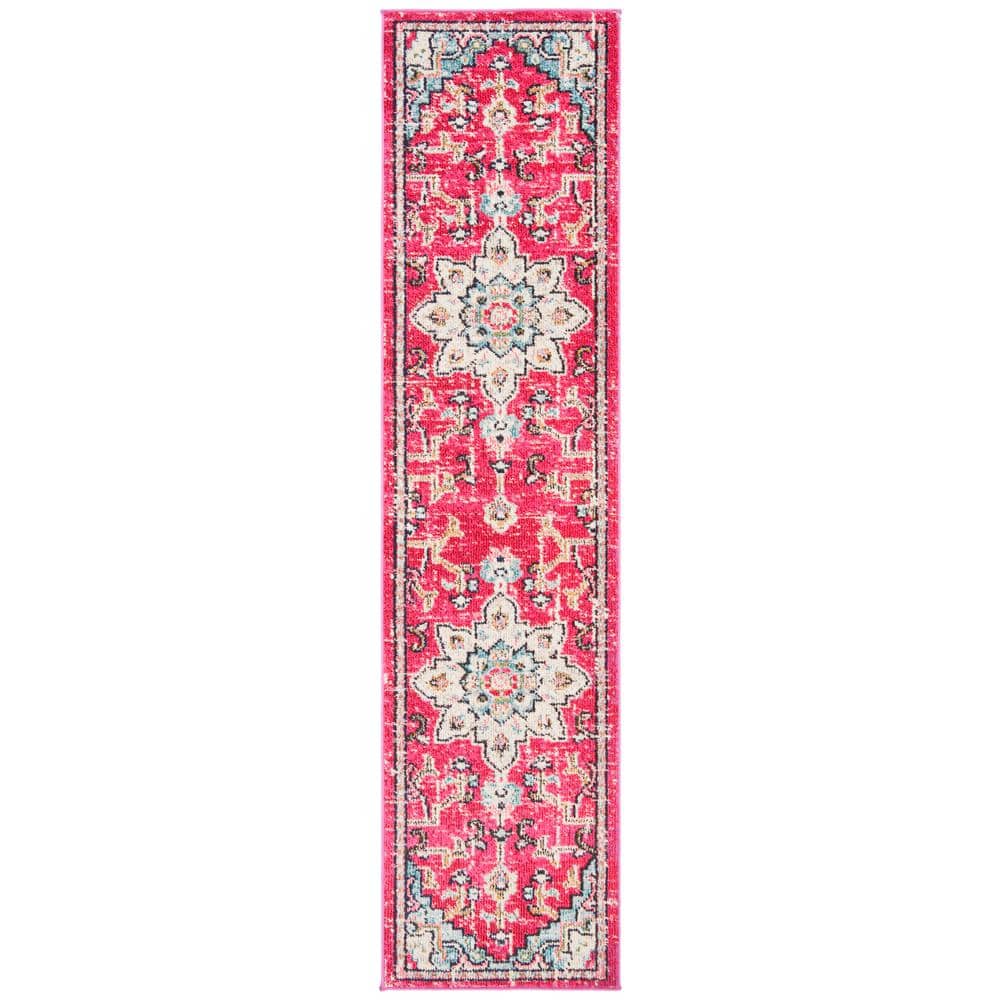 Madison 2 ft. x 10 ft. Fuchsia/Blue Distressed Border Runner Rug price history on PriceWatchPro