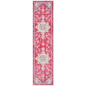 Madison Fuchsia/Blue 2 ft. x 6 ft. Border Runner Rug