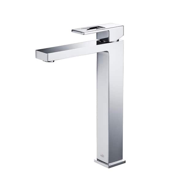 Single Handle Lever Handle Single Hole Bathroom Sink Faucet with Supply Lines and Adjustable Flow Rate in Chrome