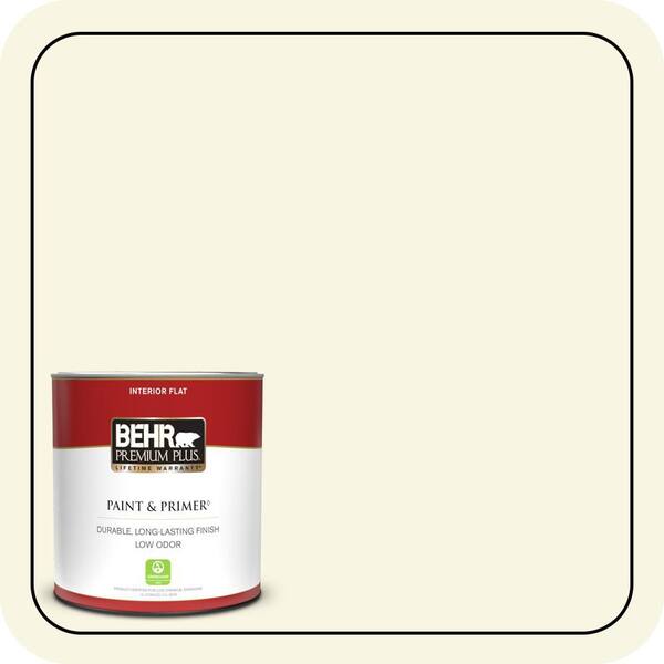 BEHR PREMIUM PLUS 1 qt. #W-B-410 Star Shine Flat Low Odor Interior Paint & Primer