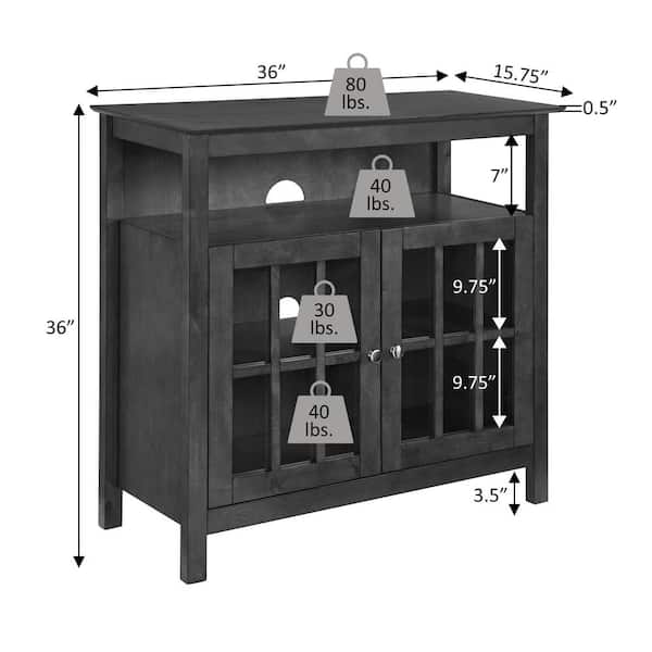 Convenience Concepts Big Sur 36 in. Cherry Wood TV Stand Fits TVs