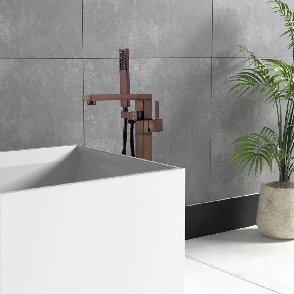 Oil Rubbed Bronze Freestanding Bathtub Faucet with Hand Shower