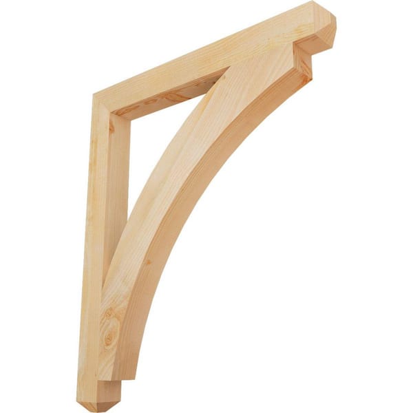 Ekena Millwork 4 in. x 44 in. x 38 in. Douglas Fir Thorton Craftsman Rough Sawn Bracket