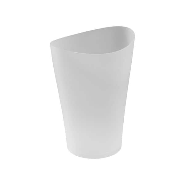 Modern White Curved Plastic Trash Can for Home Bathroom Use