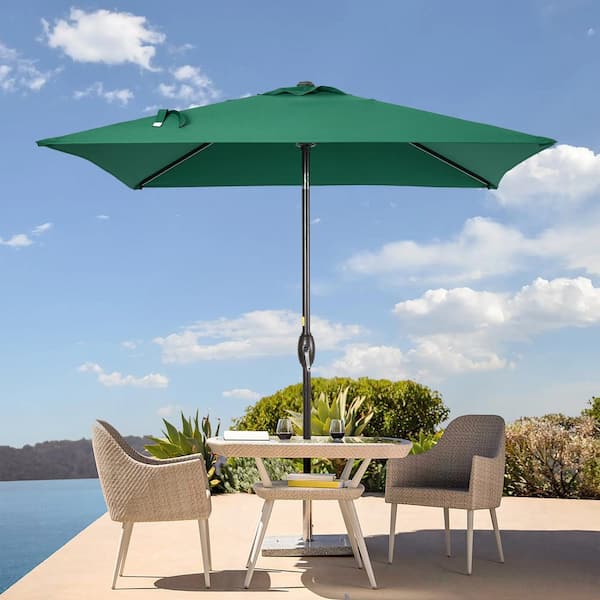 Sonkuki 6.5 ft. x 6.5 ft. Square Patio Market Umbrella - Stylish, Sun-Protective, Enhance Your Outdoor Oasis, Dark Green