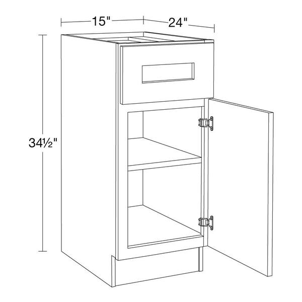 Hargrove Cinnamon Stain Plywood Shaker Assembled Base Kitchen Cabinet Soft  Close 36 in W x 24 in D x 34.5 in H