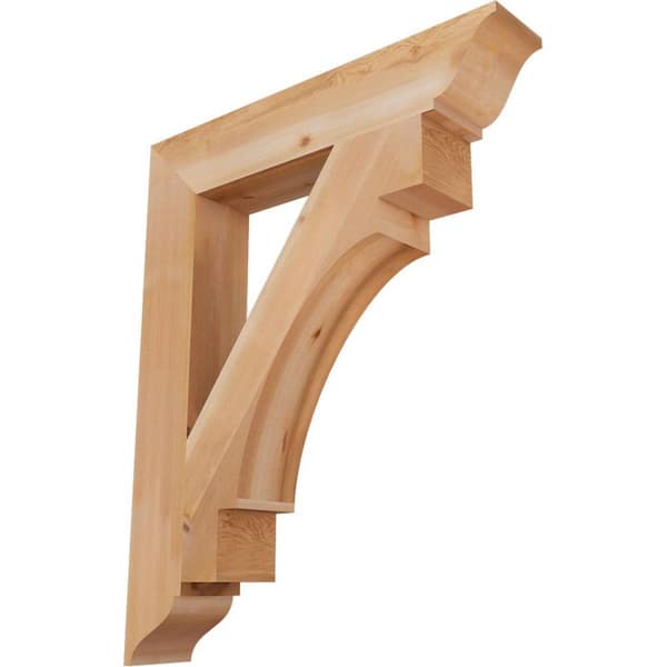 Ekena Millwork 5-1/2 in. x 42 in. x 34 in. Western Red Cedar Merced Traditional Smooth Bracket