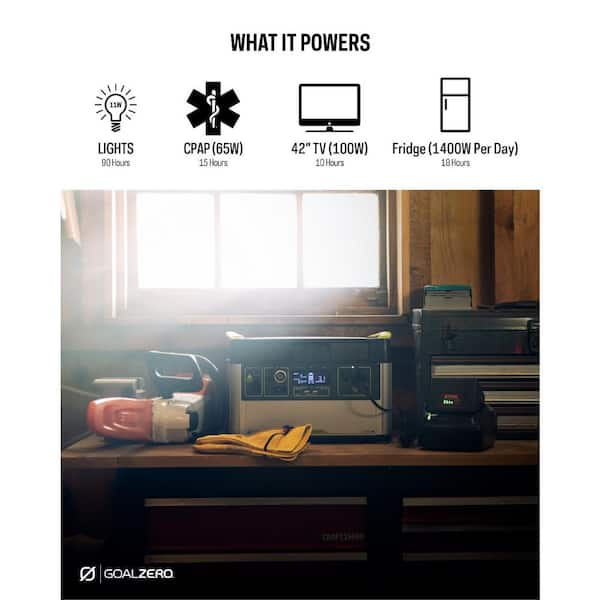 Goal Zero YETI 1000X Portable 1000-Watt Power Station with Boulder
