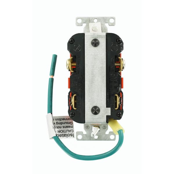 20 Amp SmartlockPro Industrial Grade Heavy Duty Tamper Resistant Isolated Ground Duplex GFCI Outlet, Orange GFTR2-IGO