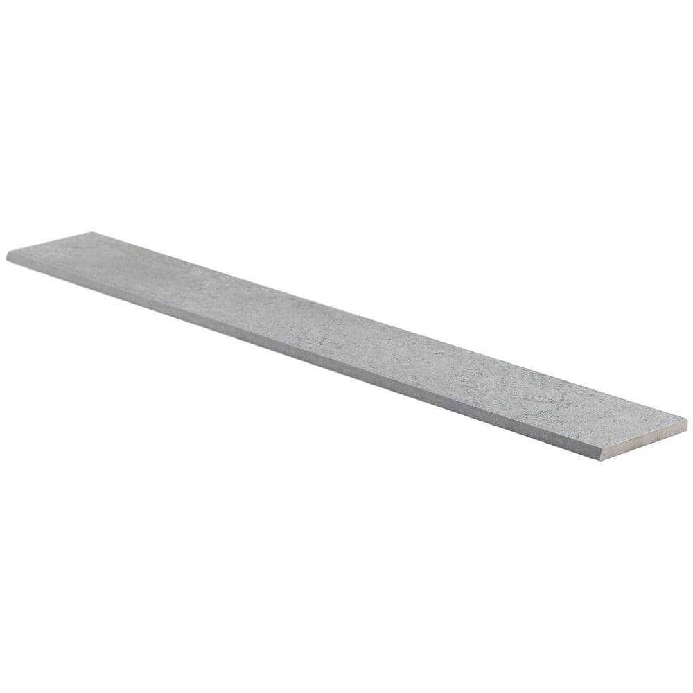 Lawrence Large Format Matte Gray Porcelain Bullnose Tile