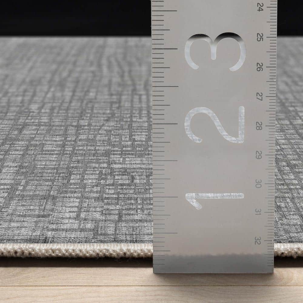 Gray Abstract Geometric Flat-Weave Area Rug 5'3" x 7'3"