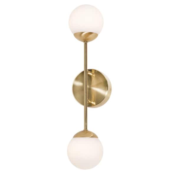 AFX Pearl 2-Light Satin Brass LED Wall Sconce