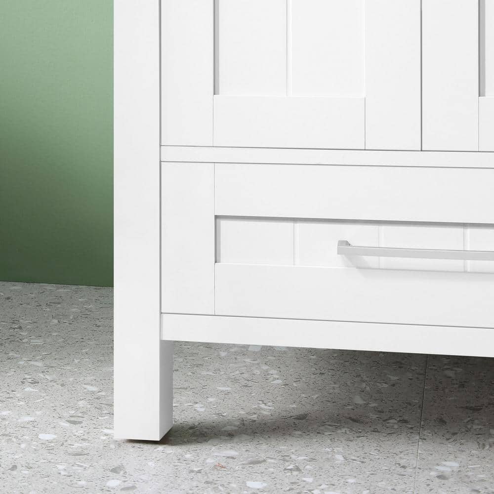 Kansas 24" White MDF Freestanding Bathroom Vanity with Ceramic Sink