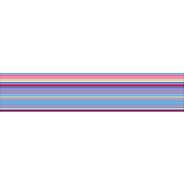 WallPops 6.5 in. x 16 ft. Blue Ribbon Candy Stripe Wall Decal