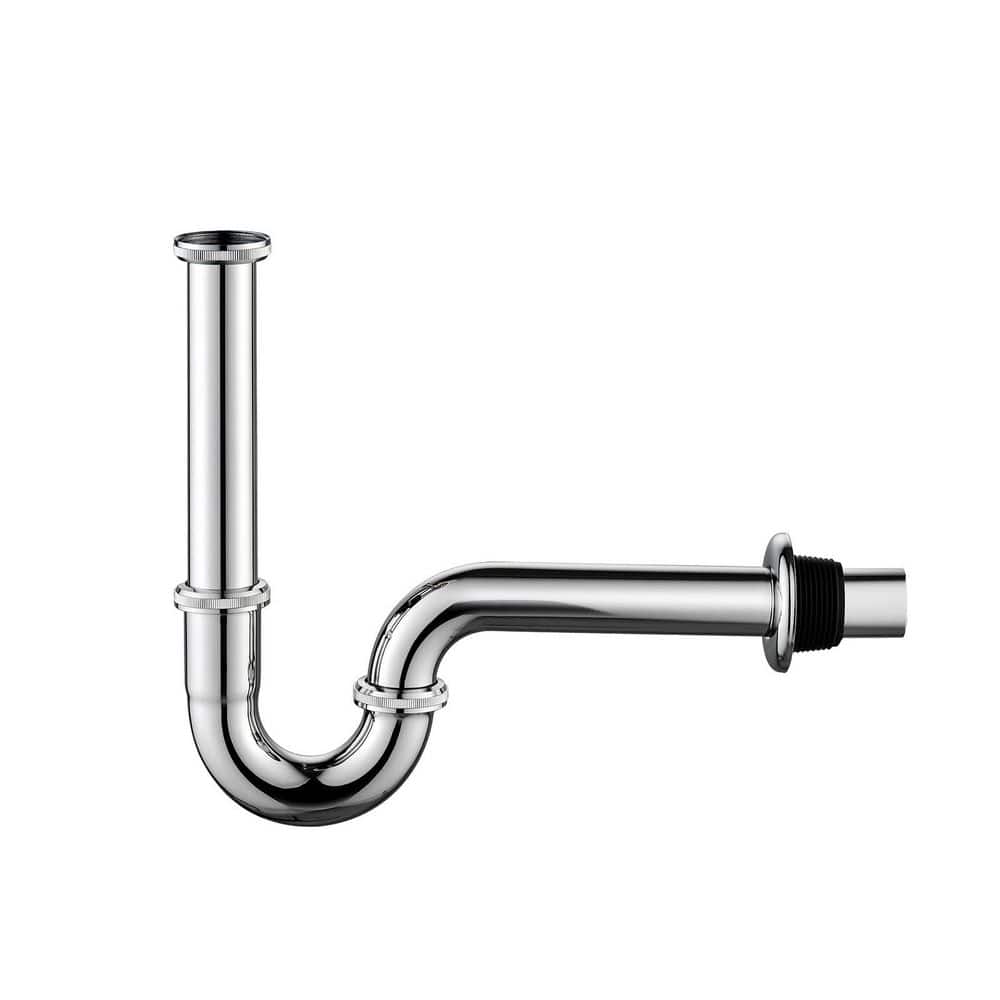 1-Piece Brass P Trap Bathroom Sink in Chrome, Slip Joint Extension Tube Included, U Shape Basin Plumbing Pipe for Sink price history on PriceWatchPro