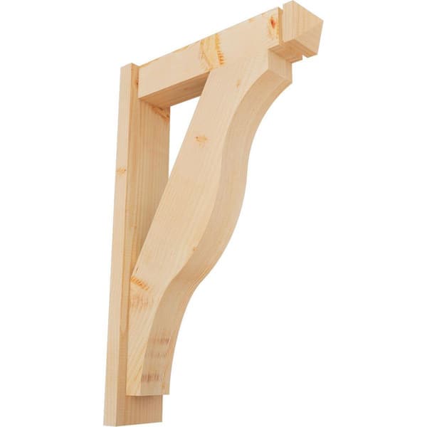 Ekena Millwork 6 in. x 34 in. x 22 in. Fuston Arts and Crafts Smooth Douglas Fir Outlooker