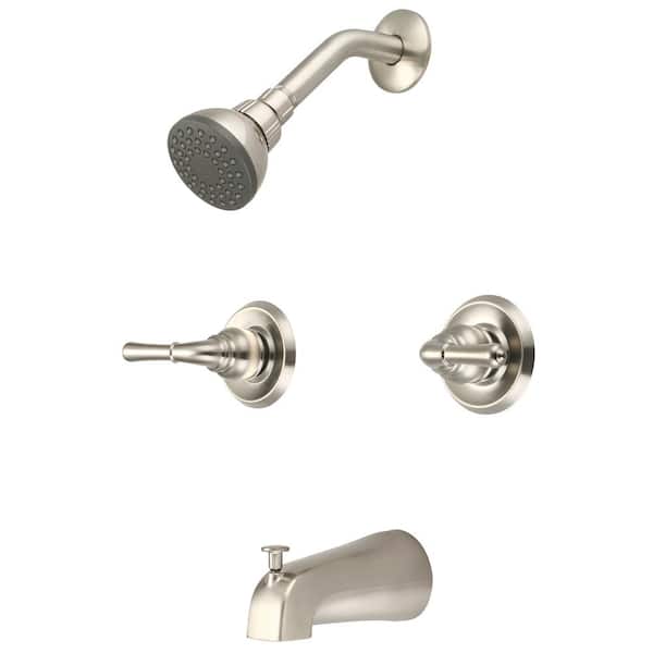 Olympia Faucets Elite 2-Handle 1-Spray Tub and Shower Faucet in Brushed Nickel (Valve Included)