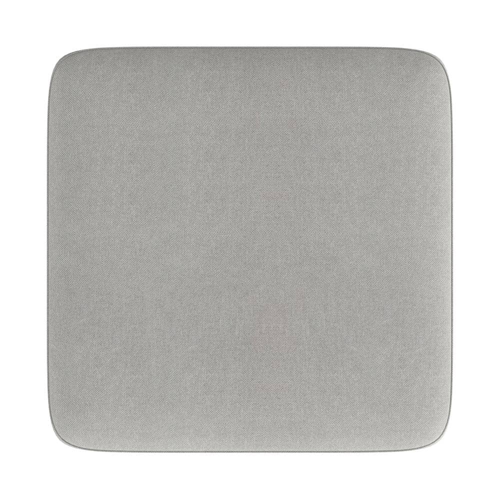 Somerset Fog Gray Upholstered Backless Vanity Stool with Rubberwood Legs