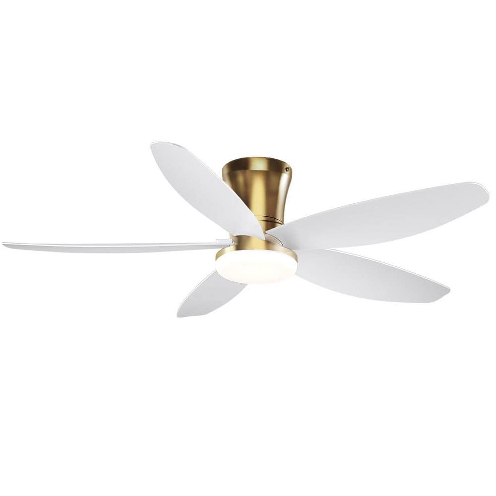 42 in. Indoor/Outdoor Flush Mount Modern Gold Ceiling Fan with Dimmable 3 Color LED Light and Remote/APP Control price history on PriceWatchPro