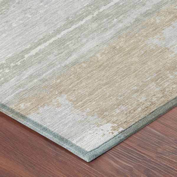 Chantille Machine Washable Indoor/Outdoor Abstract ACN2772 Silver 5 ft. x 7 ft. 6 in. Area Rug