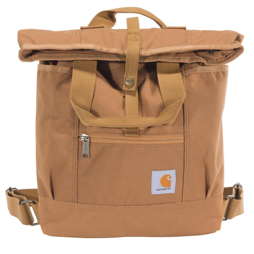 Carhartt 18.5 in. 28L Nylon Cinch-Top Convertible Tote Backpack Brown OS  B000041920199 - The Home Depot