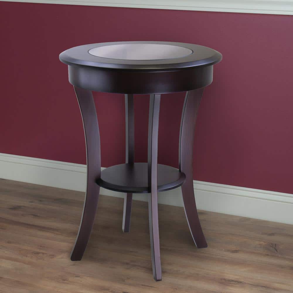 Cassie Round Accent Table with Glass - thumbnail 7