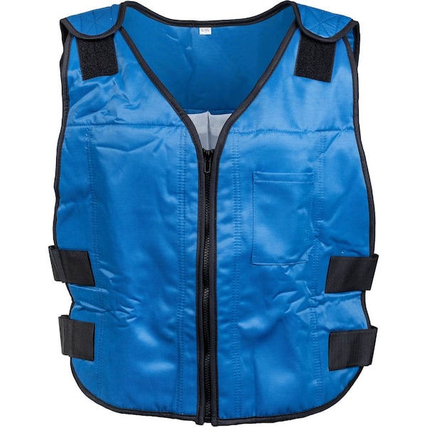 EZ-Cool Blue 2X/3X-Large Cotton Nylon Cooling Vest with Zipper Closure