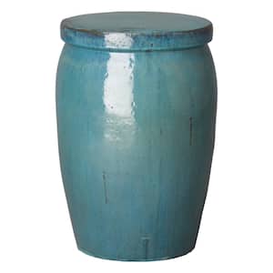 Drum Too Teal Ceramic Garden Stool