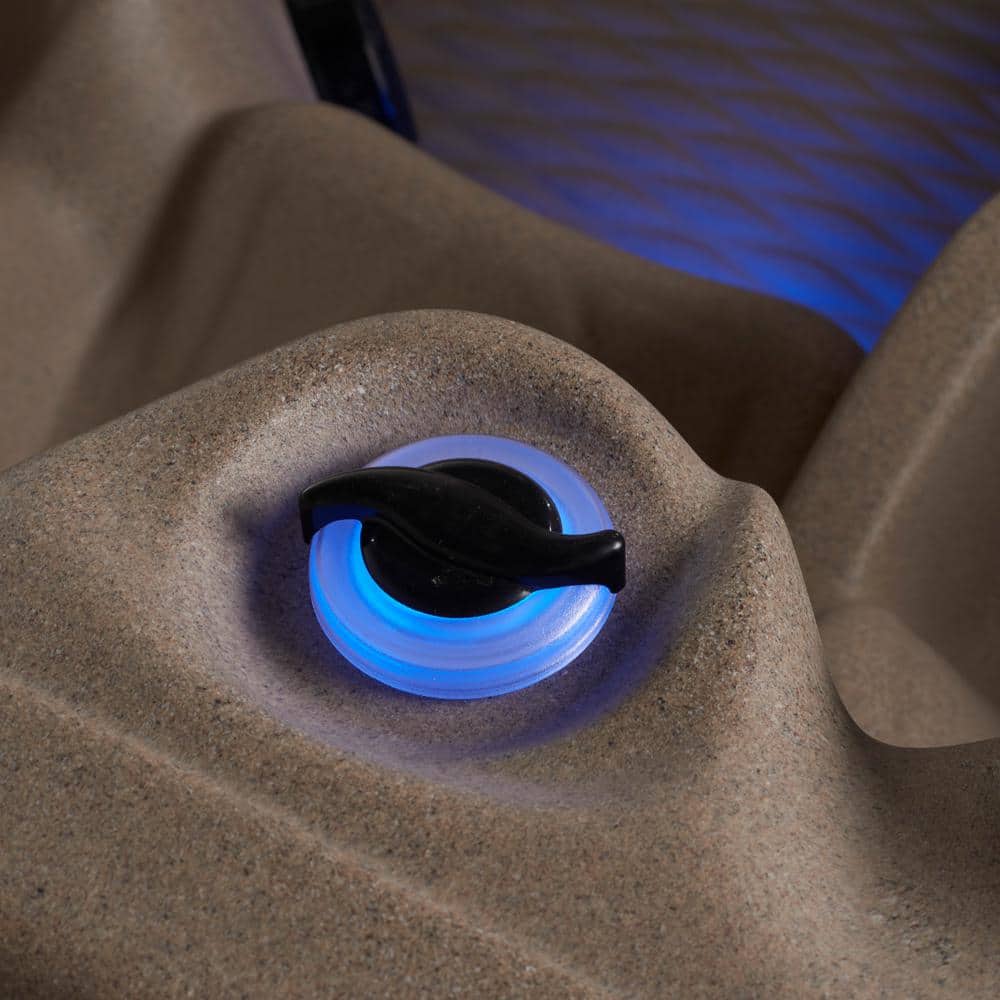Cobblestone and Brown Square 6-Person Polyethylene Hot Tub