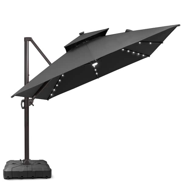 13 foot waterproof patio umbrella 10x13 ft pool rectangle with base Weather Protection JEAREY 13 ft. Aluminum 360-Degree