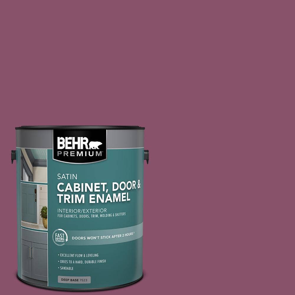 BEHR PREMIUM 1 gal. #M120-7 Raspberry Crush Satin Enamel Interior ...