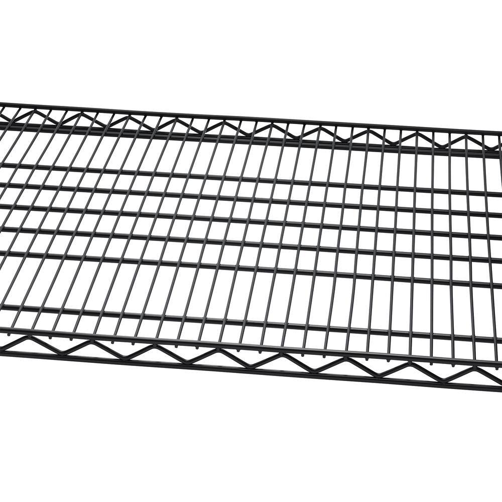 Black Steel 4-Tier Commercial Wire Shelving Unit