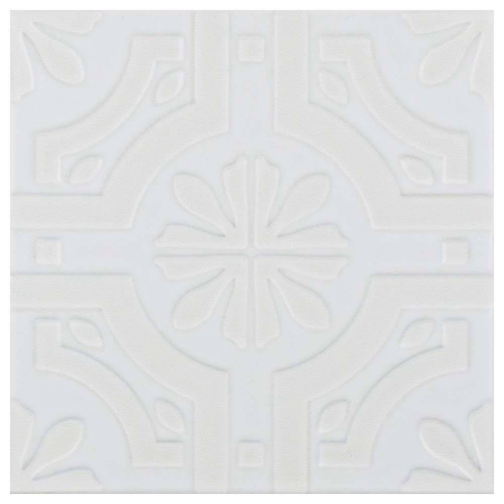 Merola Tile Triplex Real White 7-3/4 in. x 7-3/4 in. Ceramic Wall Tile ...