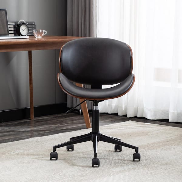 Qualler Black PU Leather Seat Adjustable Height Chair OW21233097 The