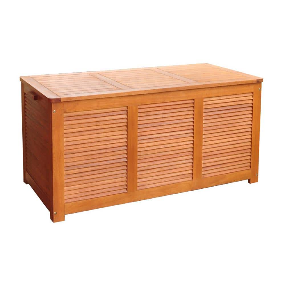 Eucalyptus Hardwood Squash Brown Outdoor Deck Storage Box