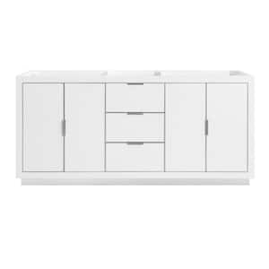 Austen 72 in. Bath Vanity Cabinet Only in White with Silver Trim