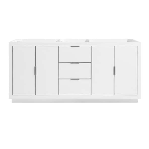 Avanity Austen 72 in. Bath Vanity Cabinet without Top in White with Silver Trim