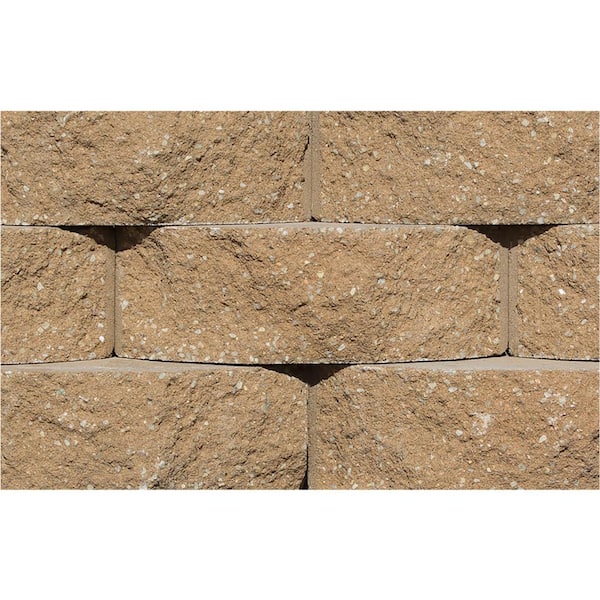 Rockwood Retaining Walls Cottage Stone 4 in. H x 12 in. W x 8.5 in. D Sandstone Concrete Garden Wall Block (64-Pieces/21.12 sq. ft./Pack)