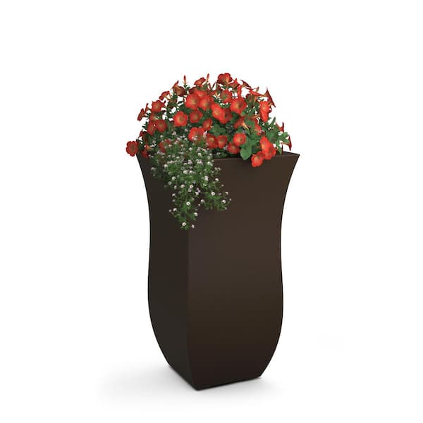Mayne Valencia 30 in. Tall Espresso Polyethylene Planter