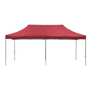 10 ft. x 20 ft. Red Pop up Canopy Tent Gazebo for Beach Party Wedding