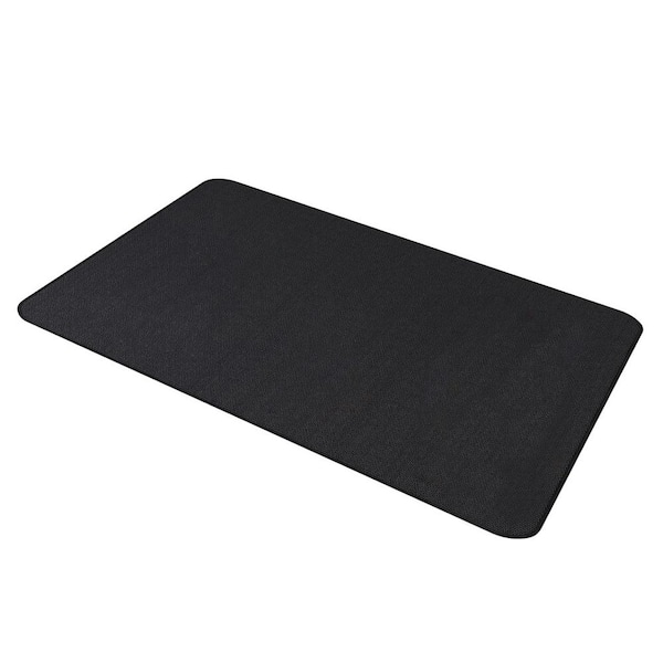 Angel Sar 65 in. x 48 in. Rectangular Fireproof Waterproof Under Grill Mat for Outdoor Grill, Black