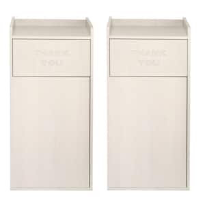 40 Gal. White Wooden Tray Top Waste Enclosure Commercial Trash Can (2-Pack)