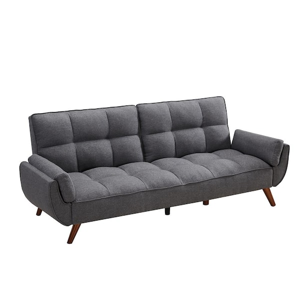 LY & S Collection 34.3 in. Width Gray Linen Twin Size Sofa Bed