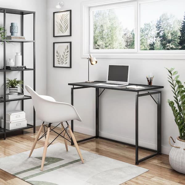 TECHNI MOBILI 39 in Black Space Saving Folding Desk RTA-15FLD-BK - The ...