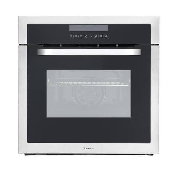 Ancona 24 in. 2.47 cu. ft. Single Electric Built-in Convection Wall Oven with Rotisserie Kit in Stainless Steel