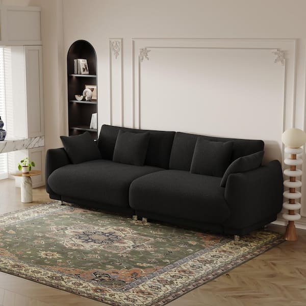 IDÉE AO SOFA Z-joyee 86.6 in. Wide Round Arm Teddy Creative Fabric