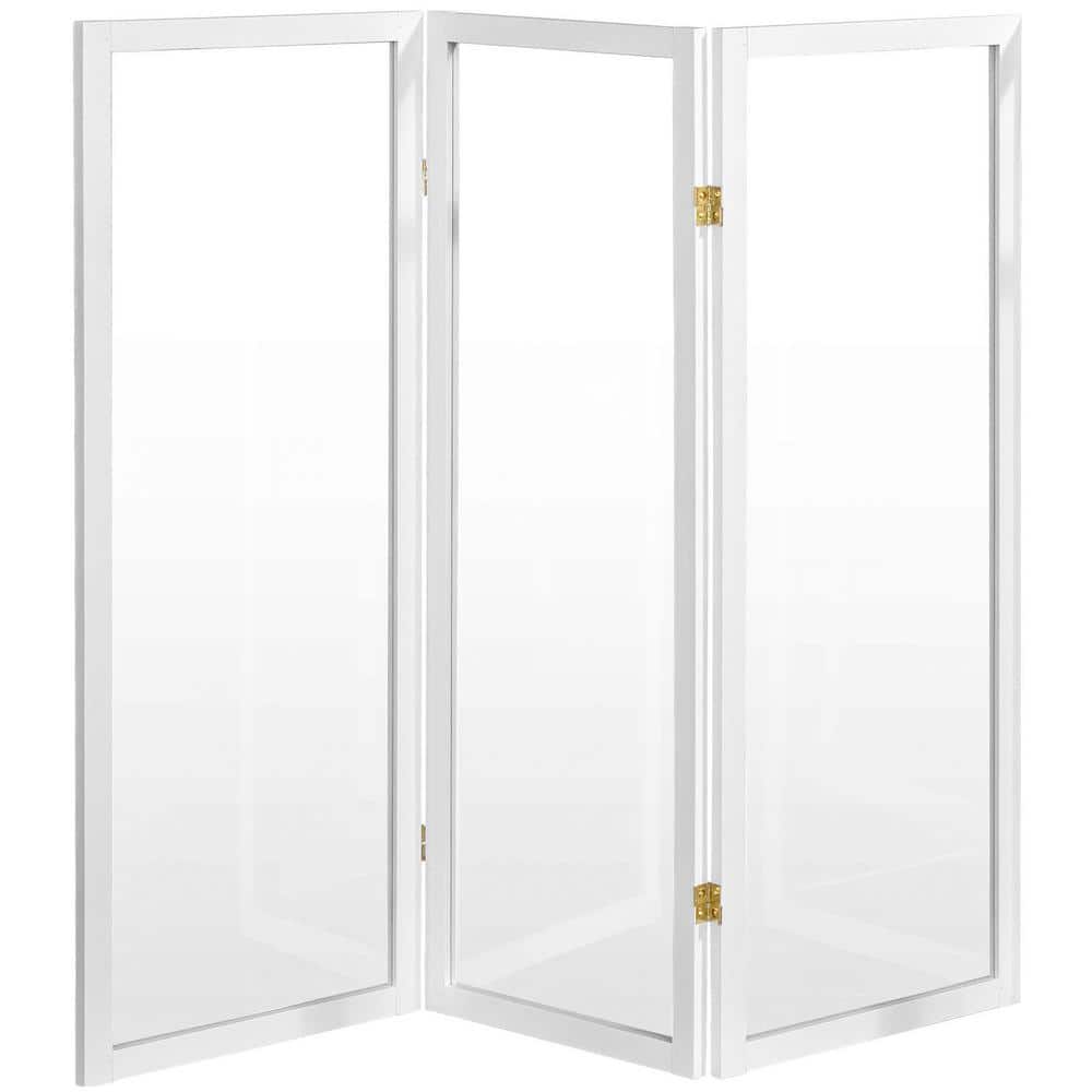 4 ft. Tall White Acrylic 3-Panel Folding Screen