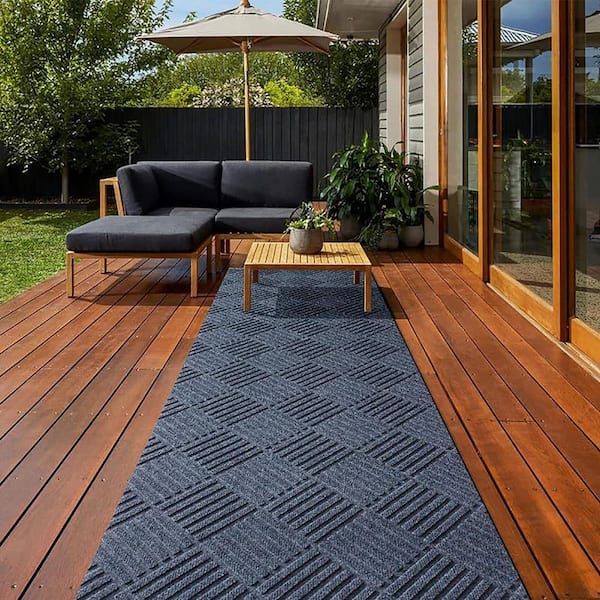 Litahome Gray Non-Slip 3 ft. x 5 ft. Indoor Custom Area Runner Rug